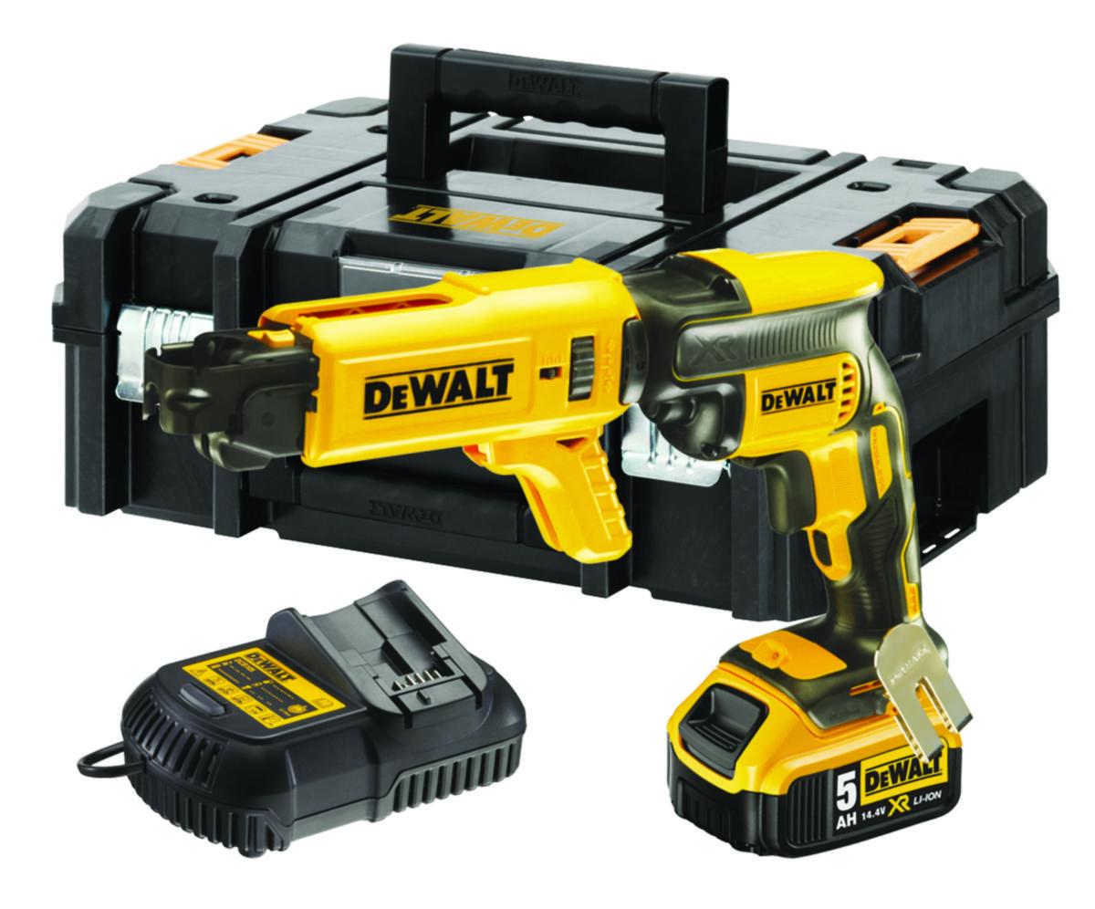Skruvautomat DEWALT DCF620P2K - GIPSSKUVDRAG. DEWALT DCF620P2K 18V 2X5.0AH + MAGASIN DCF6201