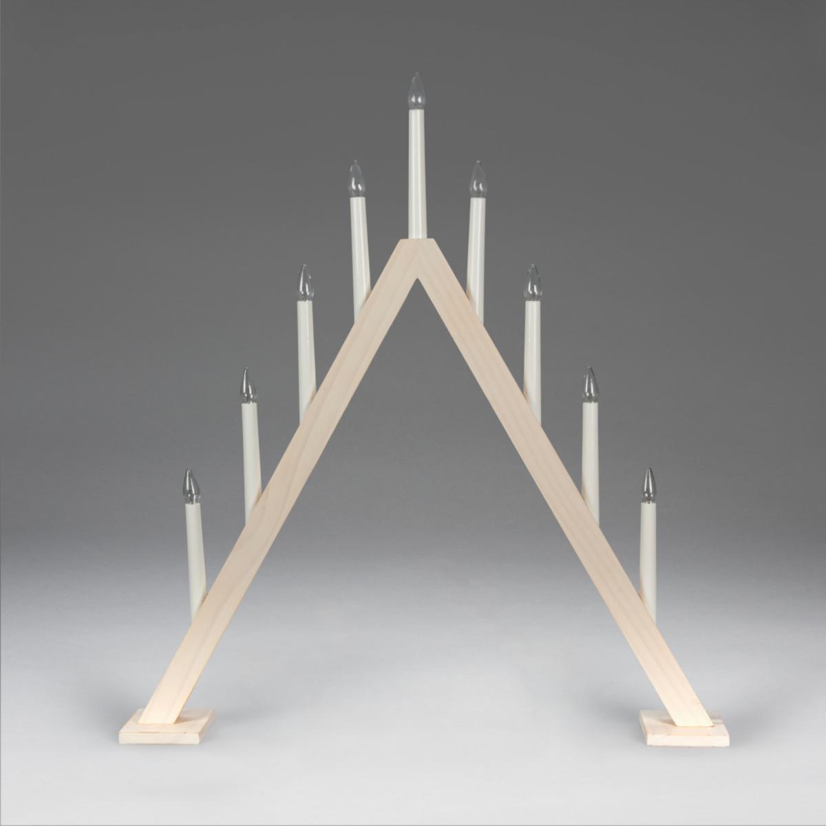 Elljusstake - TRÄLJUSSTAKE 9 LAMPOR VIT