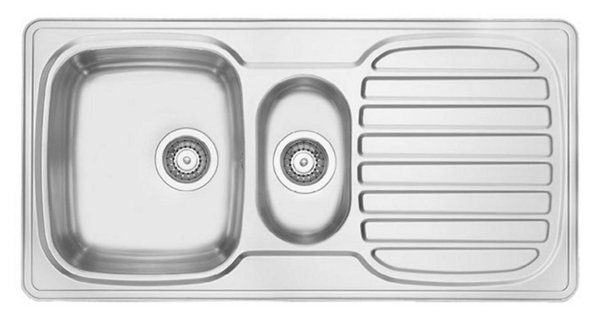 Diskbänk Harmony med korgventil slät plåt, Contura - CONTURA HARMONY H 965K DB VÄNDBAR STOR/LITEN/AVRINNING