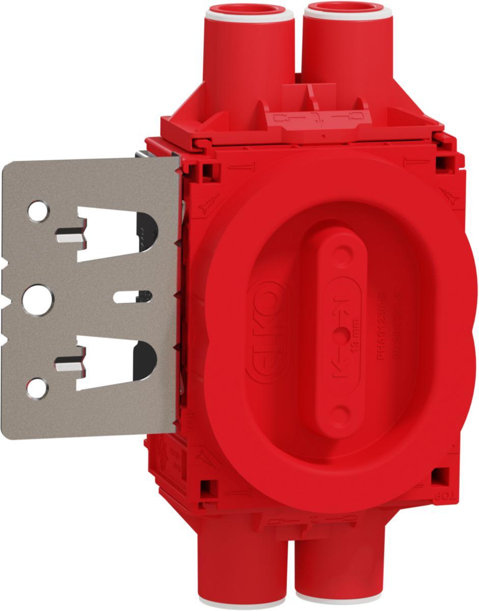 Apparatdosa, infälld, stående, med regelfäste, 1½ för låga uttag, Flexi+, Elko - APPARATDOSA LÅG 1.5 6x16/20 FLEXI+ STÅENDE REGELFÄSTE ELKO