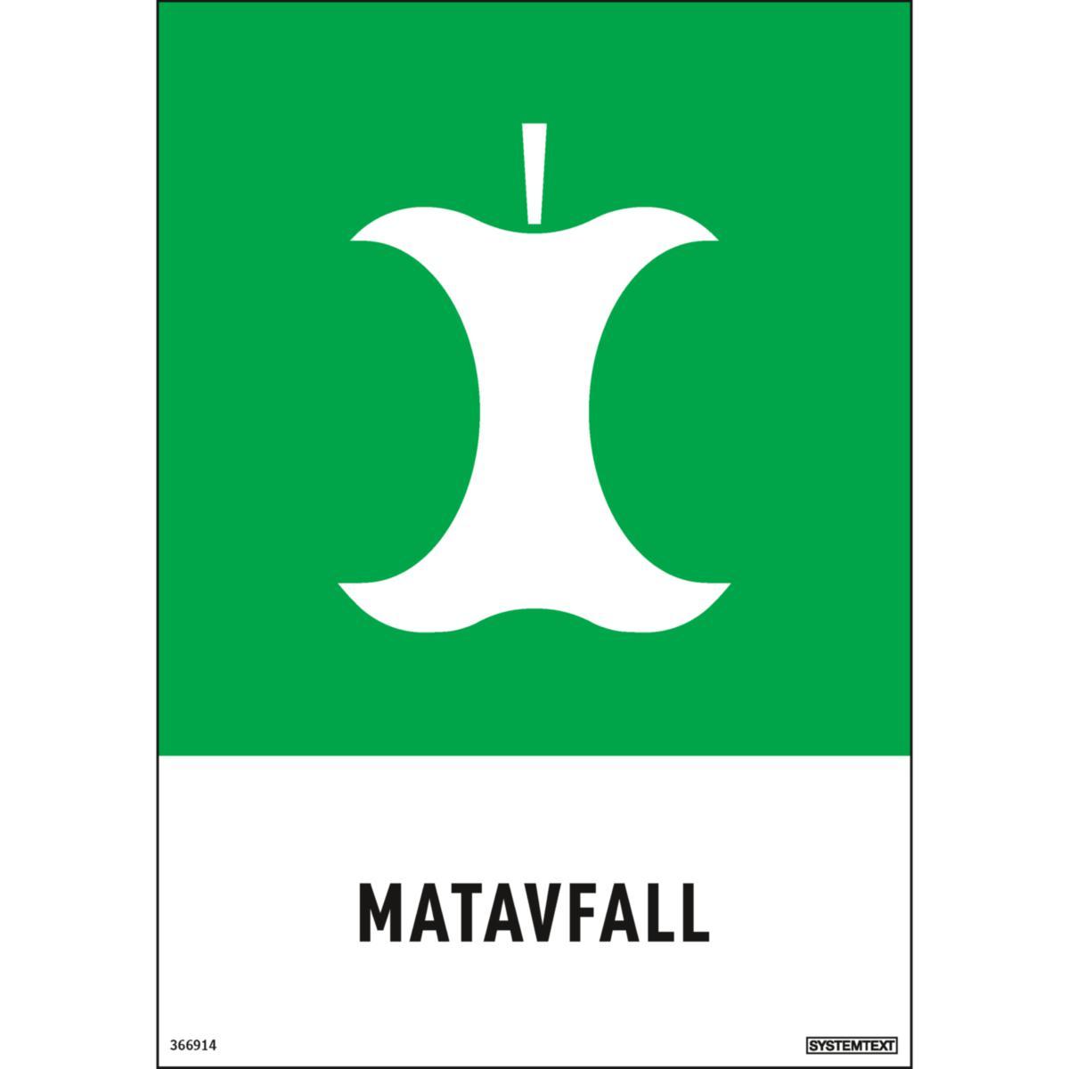 Miljödekaler "Avfall" - DEKAL "MATAVFALL" 210X297 MM