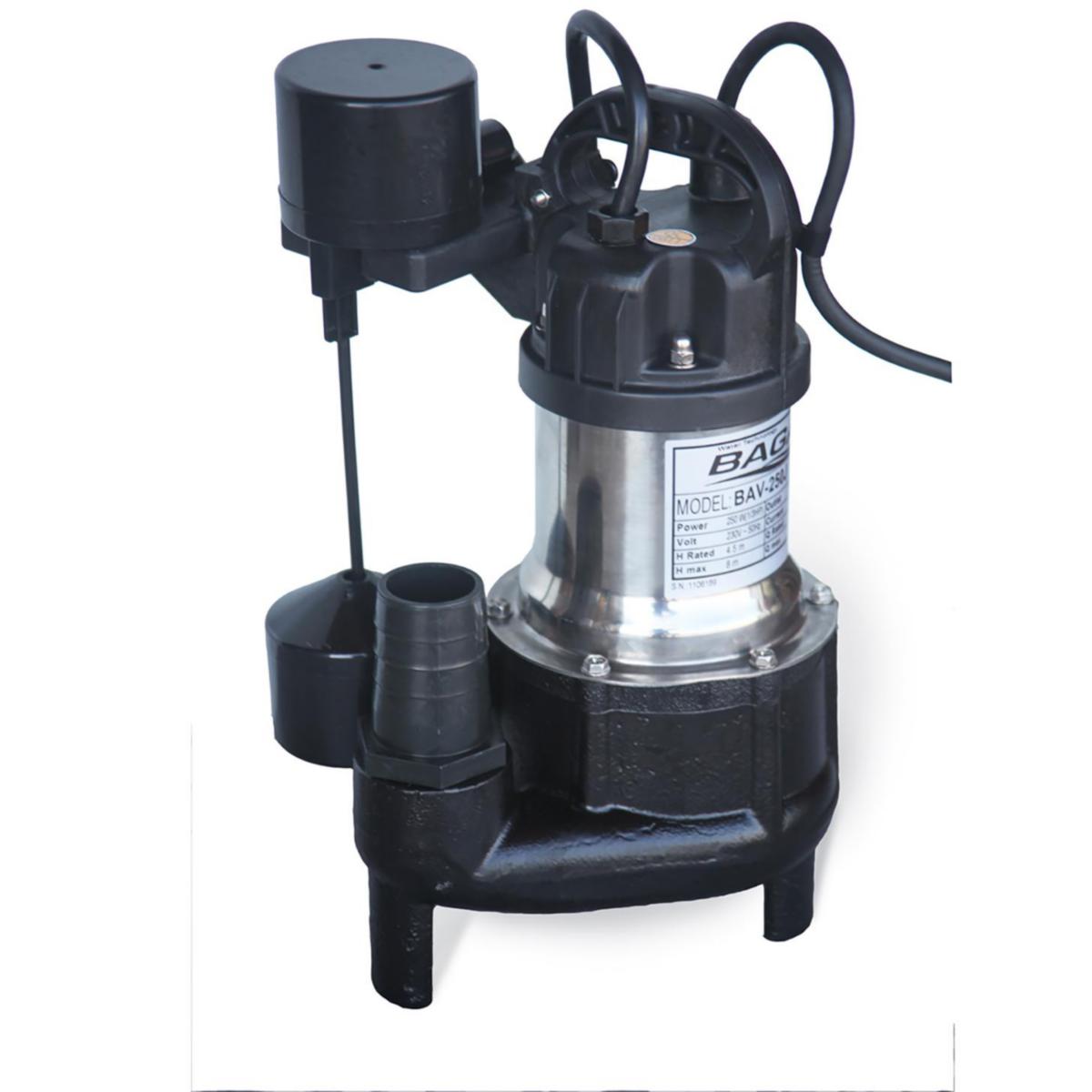 Grund/Gråvattenpump BAV250, Baga - BAV 250 J GRUND/GRÅVATTENPUMP BAGA FRILIGGANDE FLOTTÖR