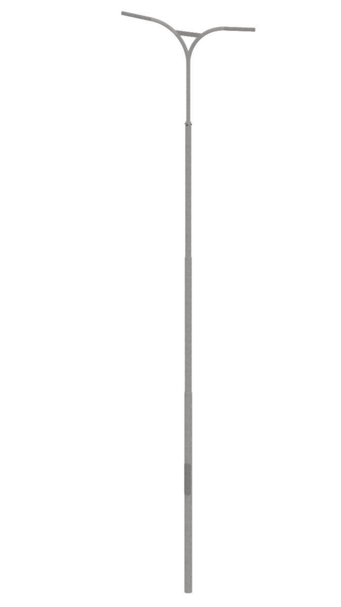 Stolpe ZRSD med dubbelarm, Varmförzinkning - STOLPE 8M MED 2M DUBBELARM RL ZRSD 140/60