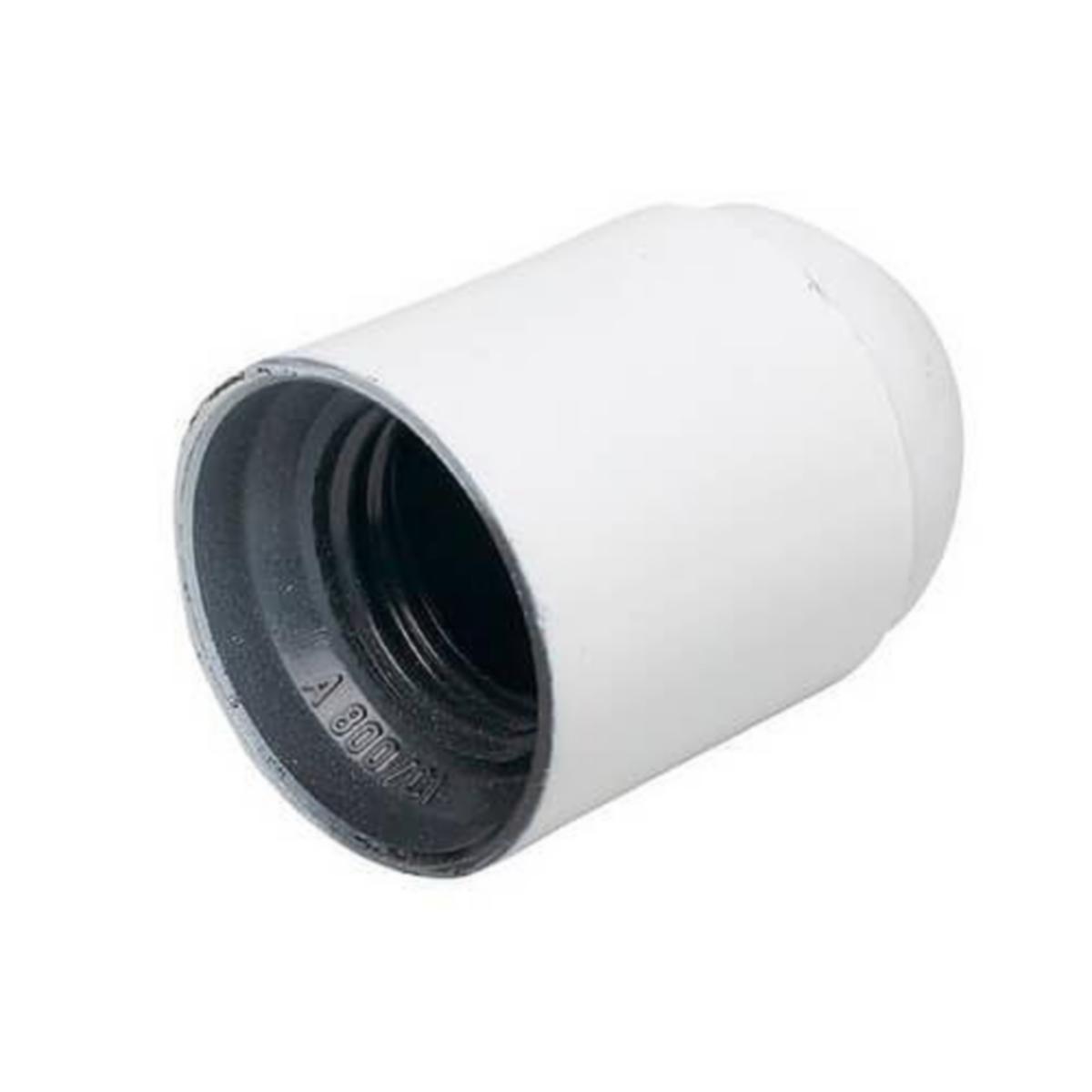 Lamphållare med jordskruv - LAMPH.SLÄT M JORD VIT E27 10-7903133