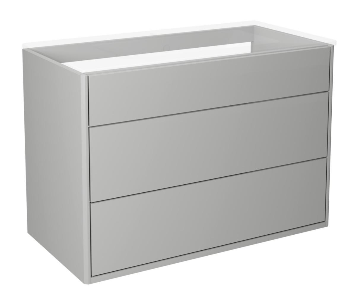 Tvättställsskåp Graphic Kommodskåp, Gustavsberg - GBG GRAPHIC KOMMODSKÅP 80 CM GRÅ/SLÄT. 2 LÅDOR. LÖNNFACK