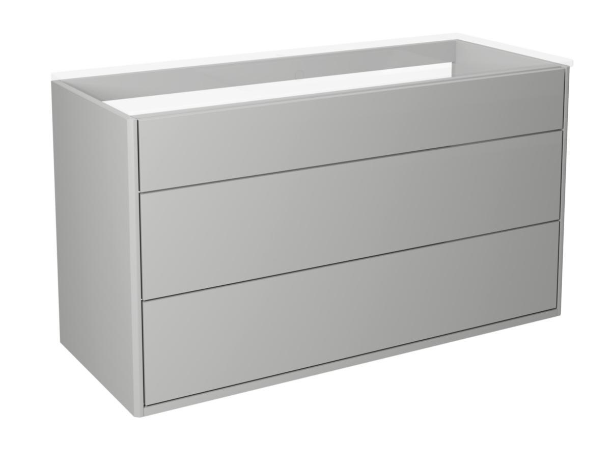 Tvättställsskåp Graphic Kommodskåp, Gustavsberg - GBG GRAPHIC KOMMODSKÅP 100 CM GRÅ/SLÄT. 2 LÅDOR. LÖNNFACK