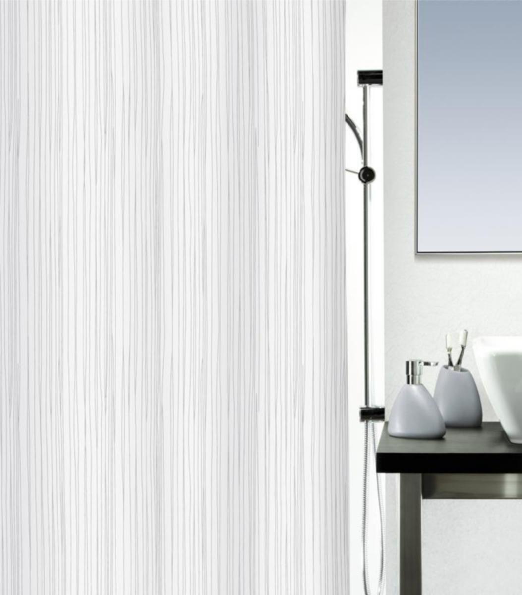 Duschdraperi textil, Raya, Spirella - DUSCHDRAPERI VIT 180X200 CM RAYA TEXTIL