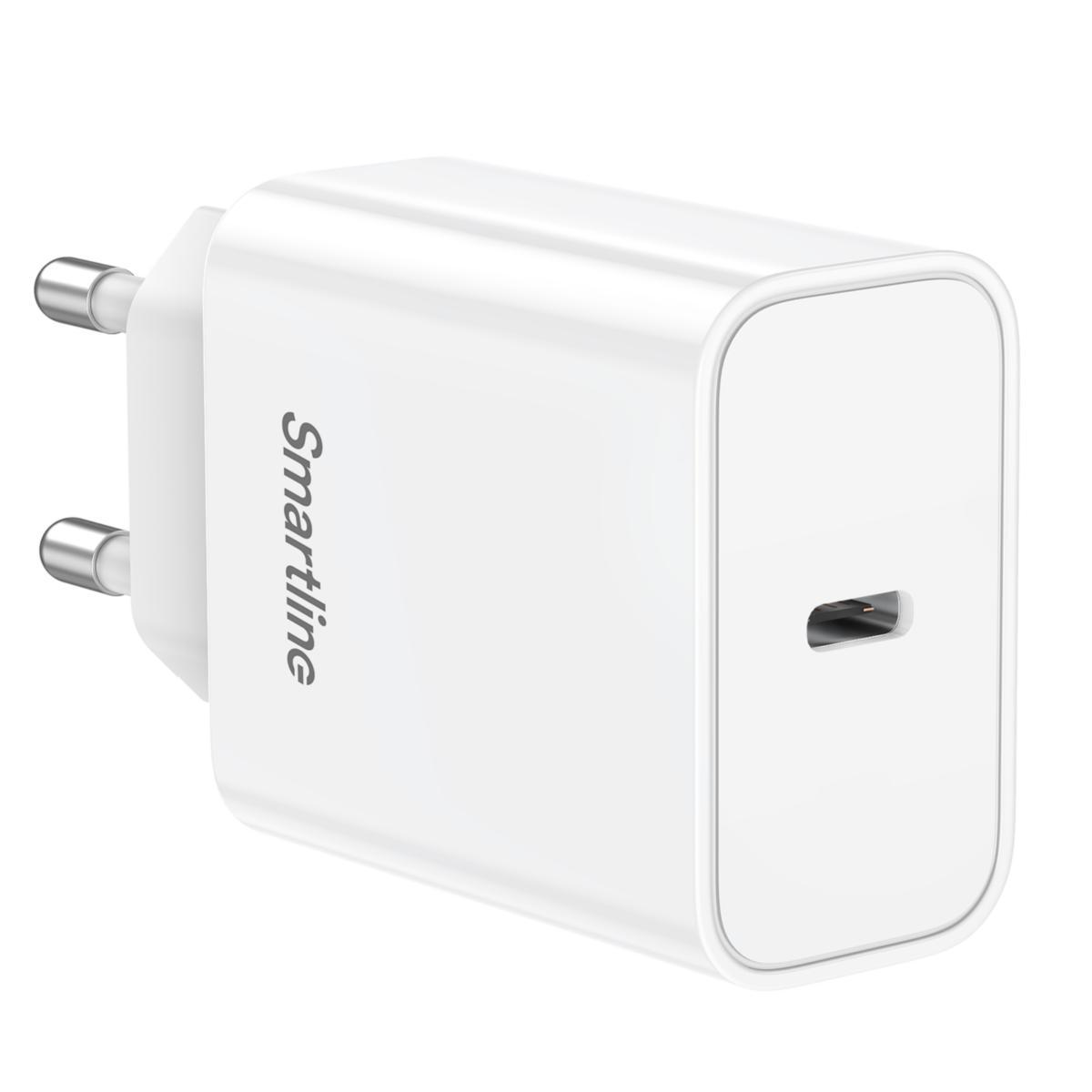 Väggladdare, USB-C, PD 30 W - VÄGGLADDARE USB-C PD 30 W VIT SMARTLINE