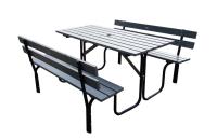 Bänkbord med rygg, 150 cm, Stålpicknick