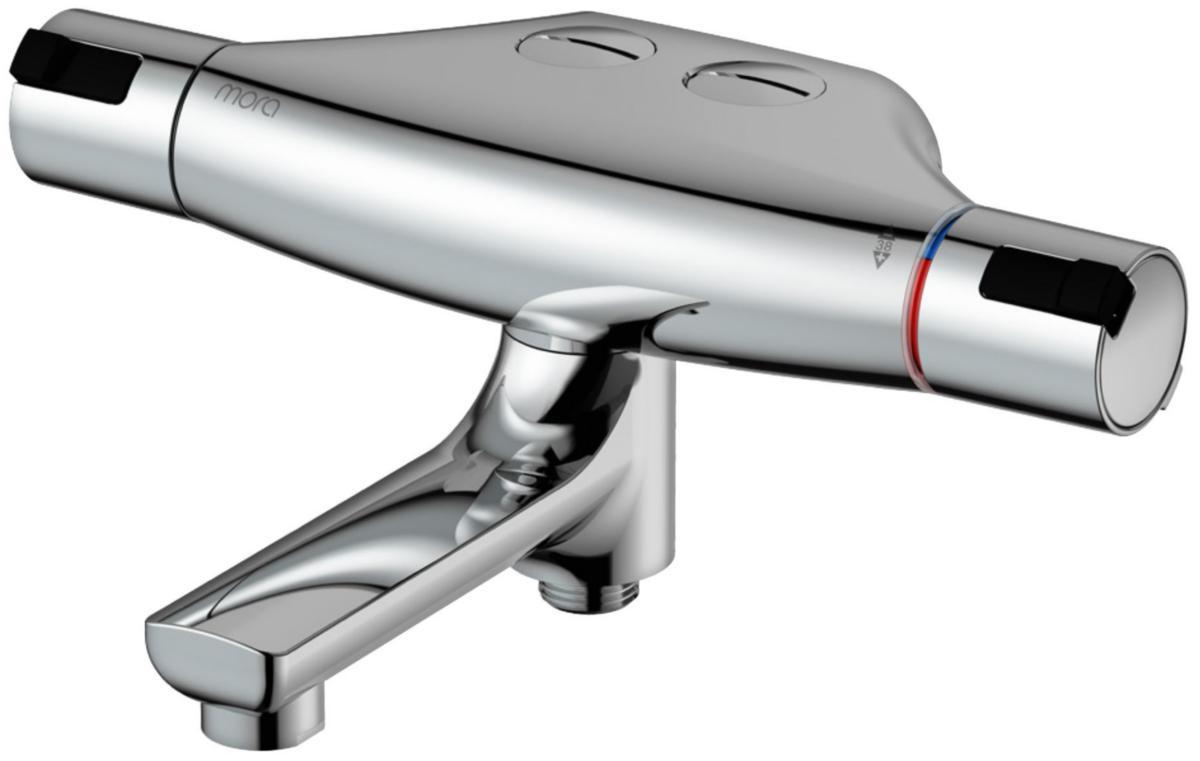 Badkarsblandare Mora Cera T4 c/c 40 - MORA CERA T4 KAR & DUSCHBL. 40 C/C, KROM, INLOPP NED