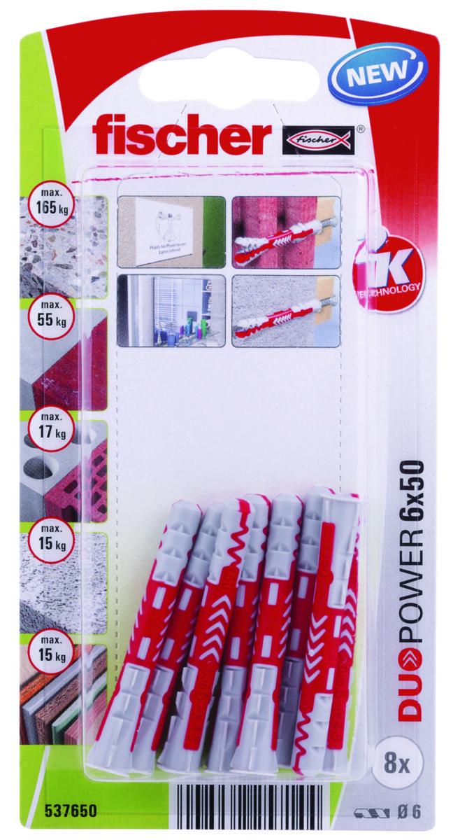 Universalplugg fischer Duopower - UNIVERSALPLUGG DUOPOWER 6X50K 8/FRP