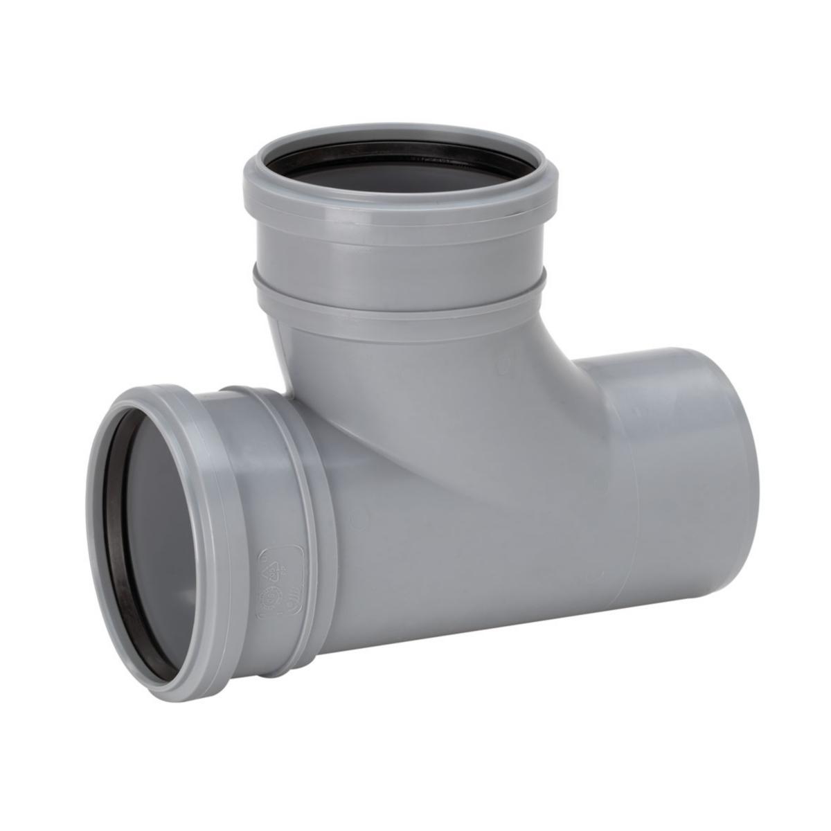 Grenrör 88,5°, svängt utförande, med 2 muffar PP, Uponor - GRENRÖR 110X110X88.5GR PP INOMHUS 2 MUFFAR SVÄNGD UPONOR