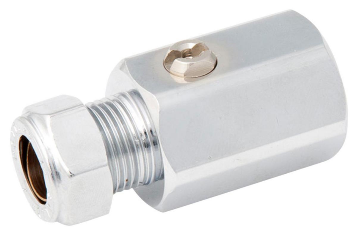 Kulventiler Ballofix, förkromade utan vred, modell 504,  invändig gänga/klämring - R15X12 BALLOFIX 504 KULVENTIL INV.GG/KLÄMRING, UTAN VRED