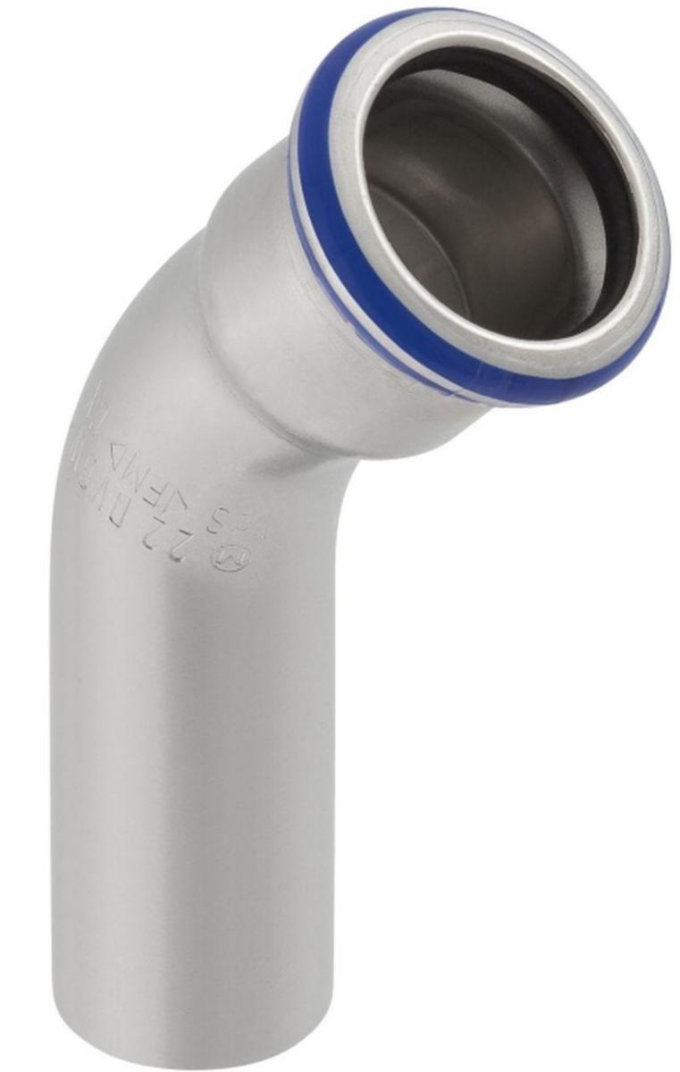 Böj 45° med 1 muff, rostfritt, Mapress - 76,1MM BÖJ 45GR 1-MUFF RF STÅL MAPRESS