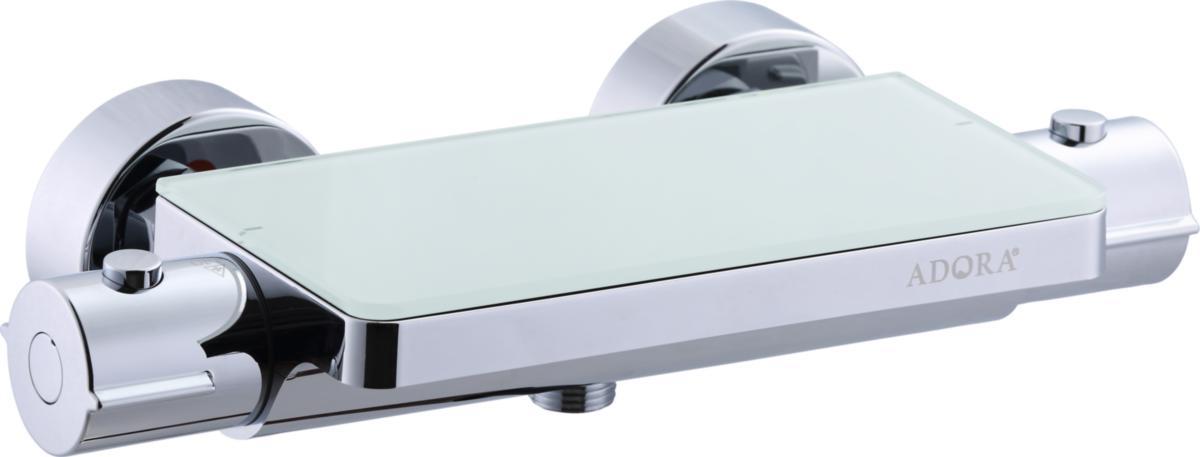 Termostatblandare för dusch, 150 c/c, anslutning ned, Exigo Comfort Plus, ADORA® - DUSCHBLANDARE ADORA KROM/VIT 150CC 12824.22 EXIGO COMF PLUS