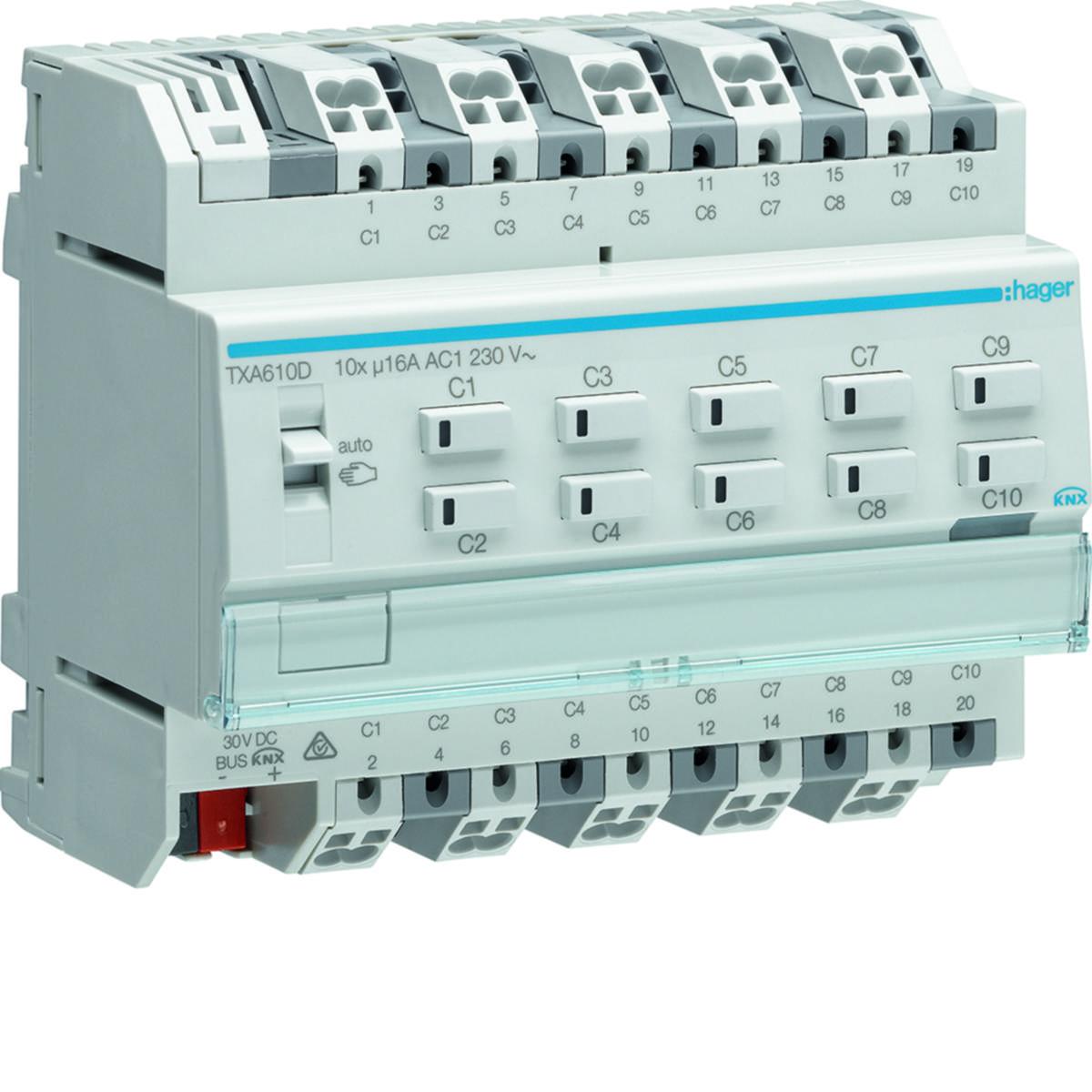 Brytakor 16A TXA easy KNX - BRYTAKTOR EASY-KNX 10X16AC-LAS TXA610D