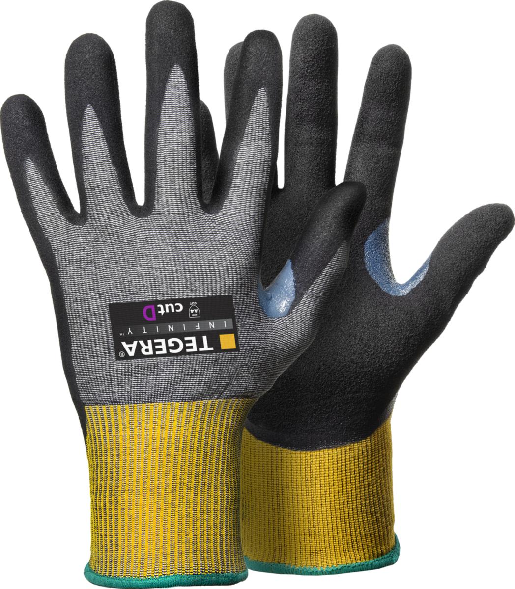 Skärskyddshandske Tegera Infinity 8807 - MONTAGEHANDSKE INFINITY 8807 NITRIL 15GG SLÄT SVART CUTD 11
