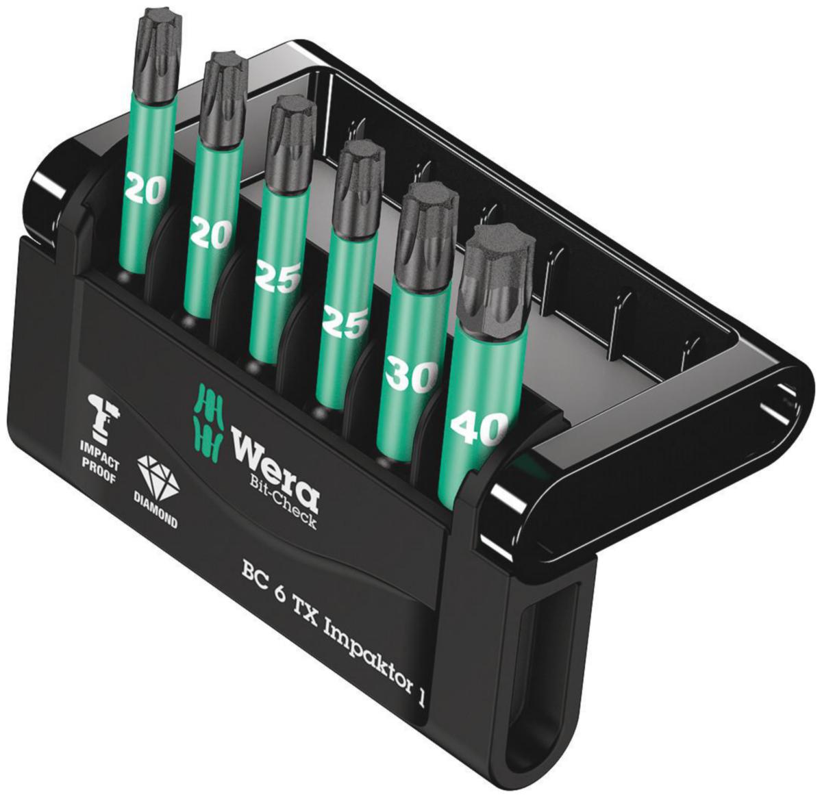 Bitskassett Wera Bit-Check 6 Torx Impactor 1 - BITSKASSETT WERA BIT-CHECK 6 TORX IMPAKTOR 1 KRAFTBITS 50MM