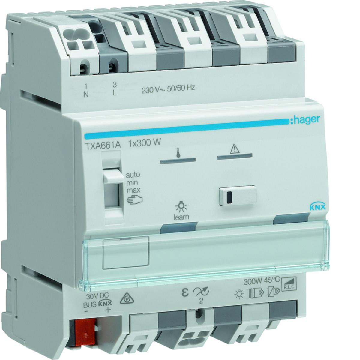 Universaldimmer TXA för LED/CFL, Hager - DIMAKTOR EASY-KNX 1X300W LED TXA661A