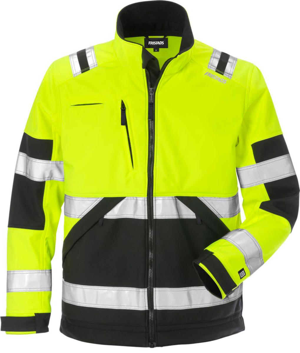 Softshelljacka Fristads 4083 WYH - SOFTSHELLJACKA FK 4083 WYH GUL SVART VARSEL KL2 STL S