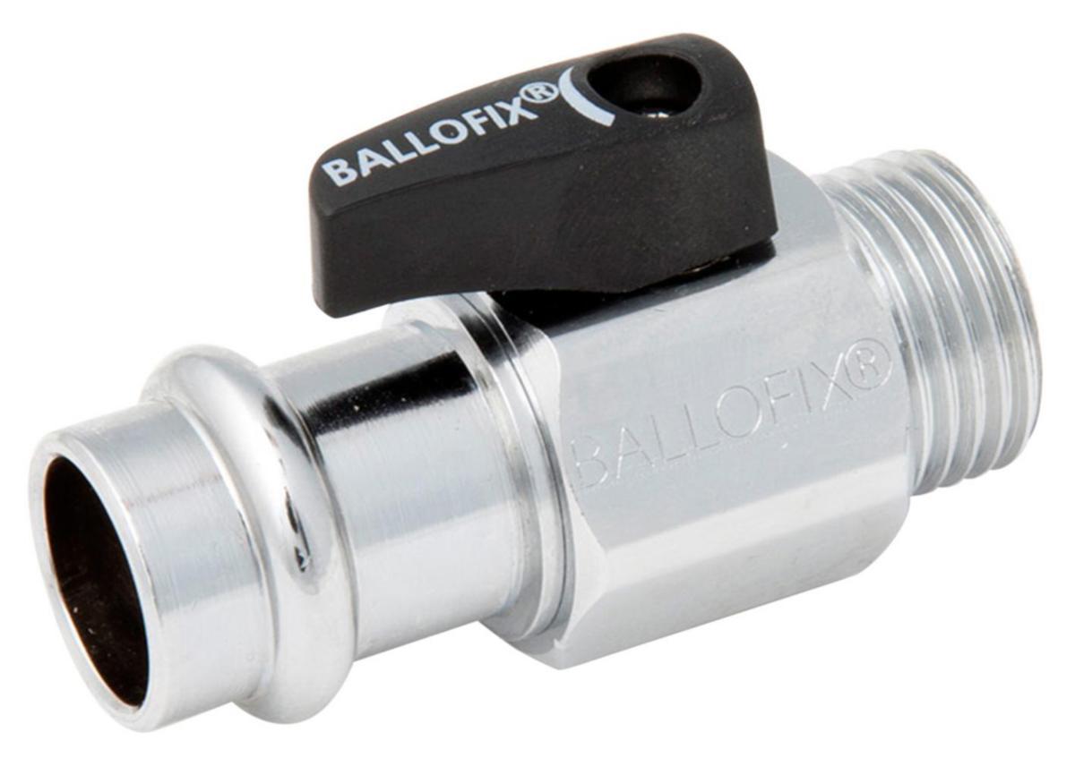 Kulventiler Ballofix  förkromade, med vred, pressända x utvändig gänga - 12X R15  BALLOFIX 3011 KULV. PRESS/UTV.GGA MED VRED