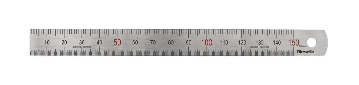 Stålskala Diesella - STÅLSKALA 150X15X0.5 MM MATTFÖRKROMAD