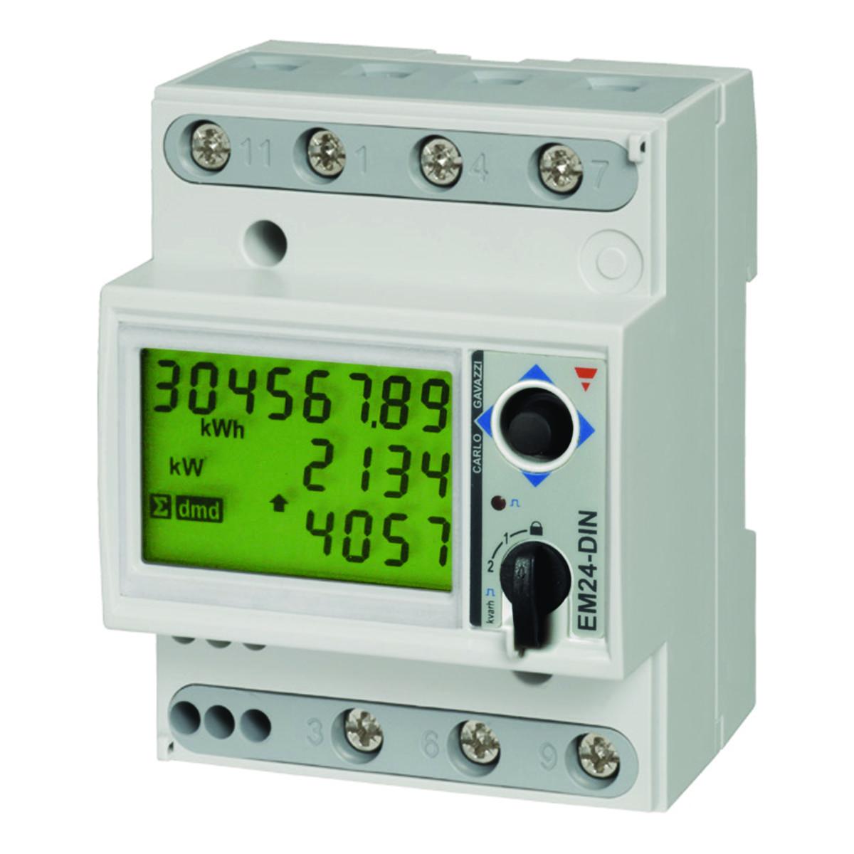 Elmätare för statistikmätning EM24 DIN Modbus - ELMÄTARE 65A-400V/3DI/RS485 STAT 65A MODBUS