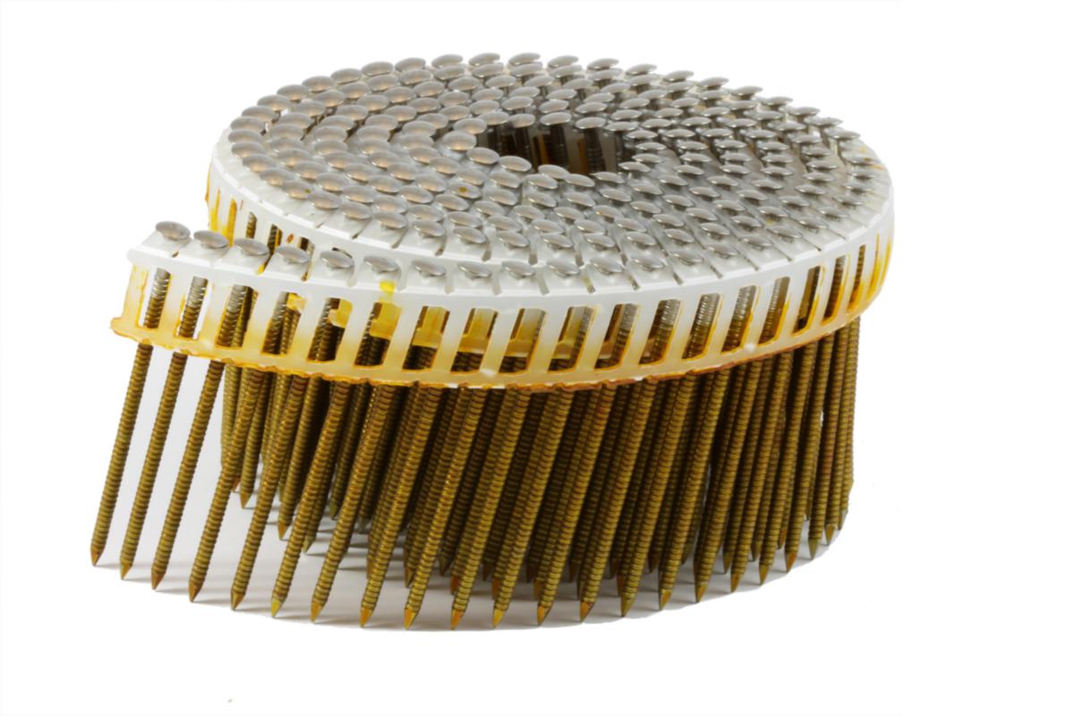 Rullbandad spik 16º rostfri/syrafast Ringad - RULLBANDAD SPIK ROSTFRI A4 90X3.1 16 GR. 1200/FRP