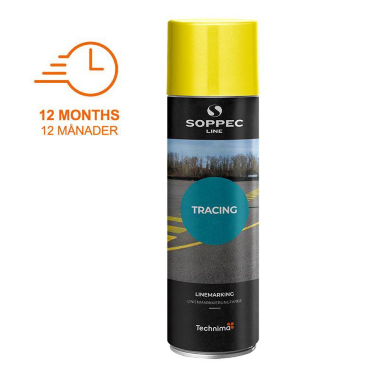 Linjemarkeringsfärg Soppec Tracing - LINJEFÄRG TRACING GUL 500ML SOPPEC