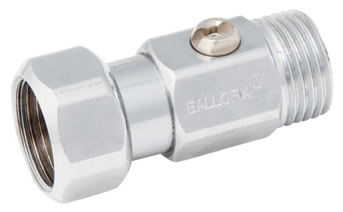 Kulventiler Ballofix, förkromade utan vred, modell 512, lek. mutter/utvändig gänga - R15 BALLOFIX 512 KULVENTIL LEK.MUTTER/UTV.GG, UTAN VRED