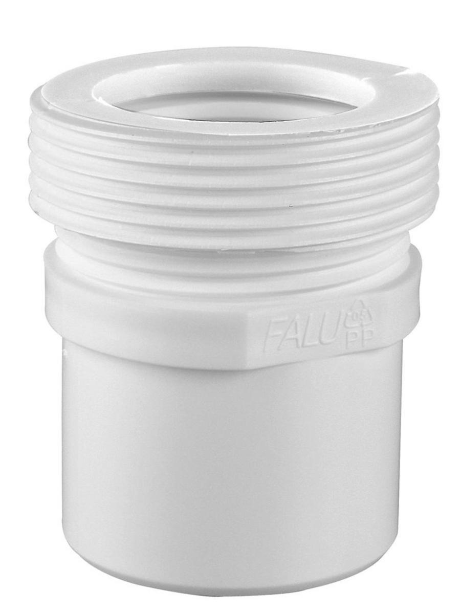 Anslutningsteleskop utvändig gänga, PP, Faluplast - 40X 11/4"-11/2" ANSLUTNINGS- TELESKOP VIT FP 76690