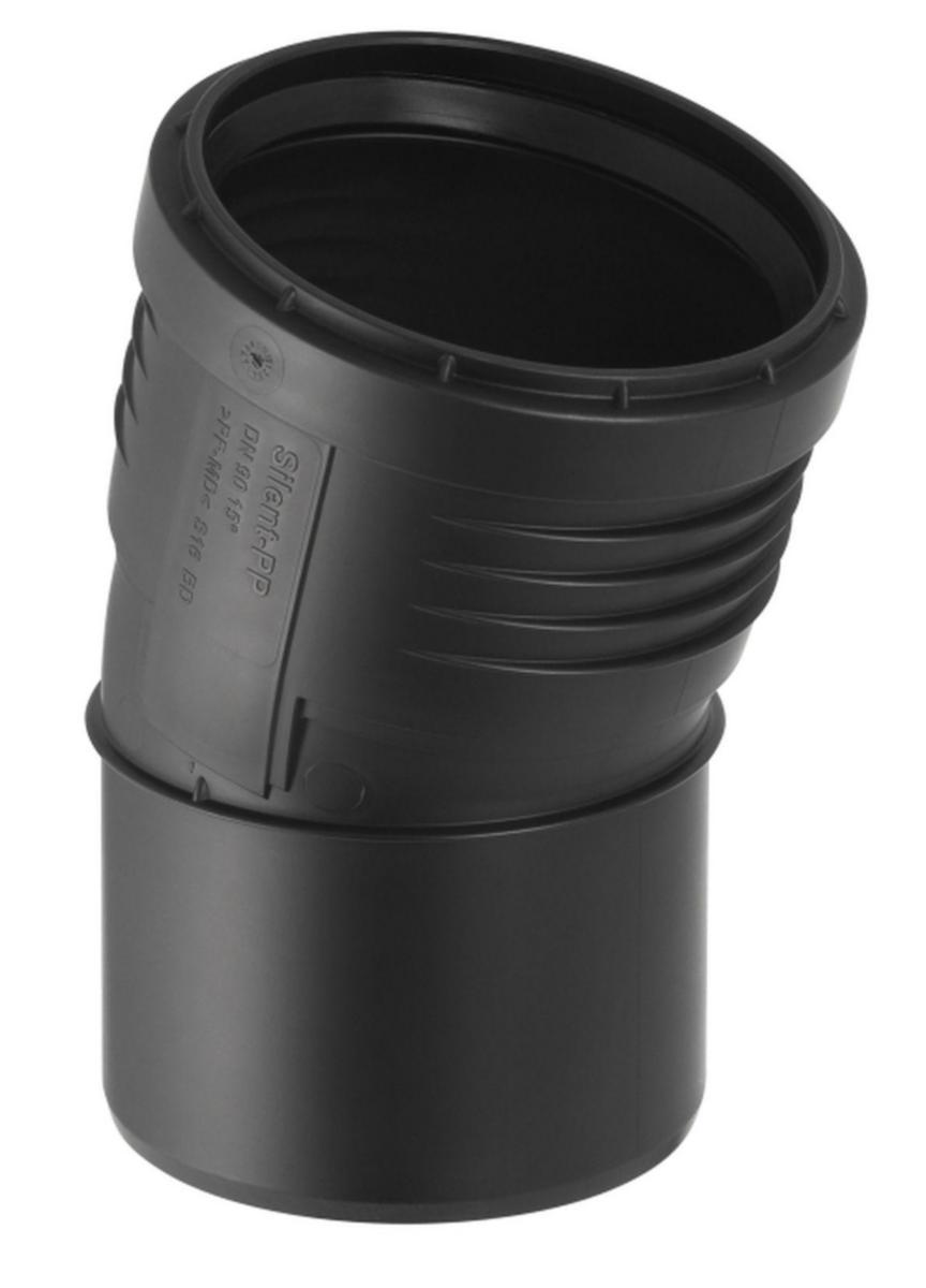 Böj med en muff, 30° PP, Silent PP - BÖJ 30°. 75MM SILENT PP. GEBERIT