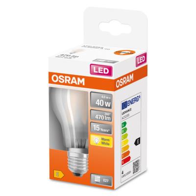 LED-LAMPA NORMAL (40) MATT BOX E27 827 CL A OSRAM