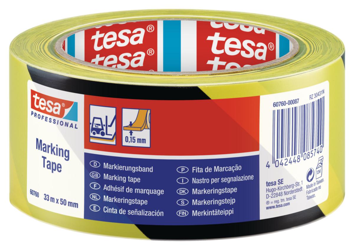 Varningstejp Tesa 60760 - VARNINGSTEJP TESA 60760 33MX50MM GUL/SVART