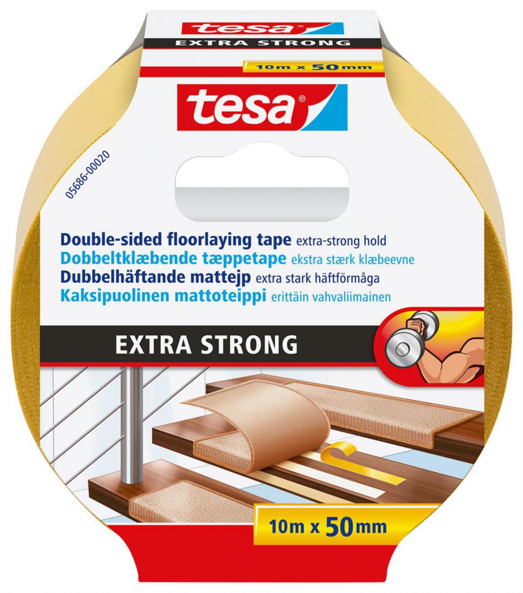 Mattejp permanent, extra stark, Tesa - MATTEJP DUBBELHÄFTANDE 50 MM 10M EXTRA STRONG TESA