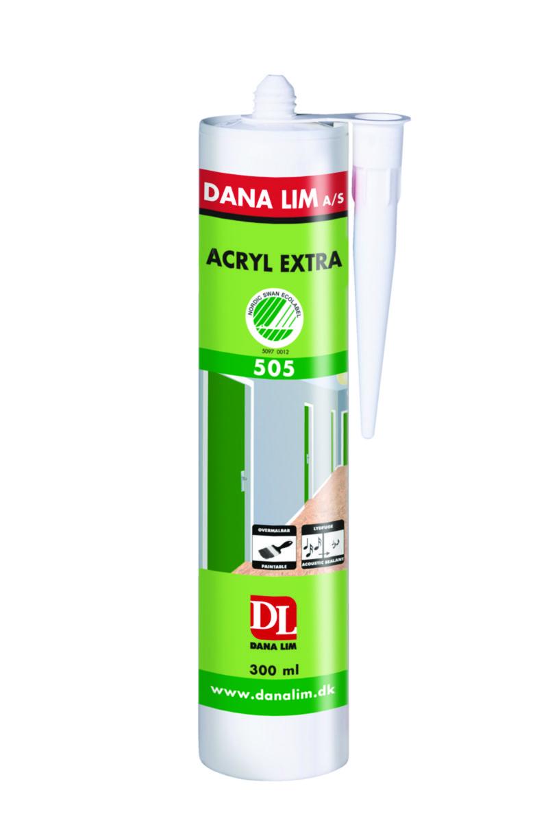 Akrylfogmassa Dana Acryl Extra 505 Svanen - FOGMASSA DANA ACRYL EXTRA 505 300ML VIT SVANENMÄRKT AKRYL