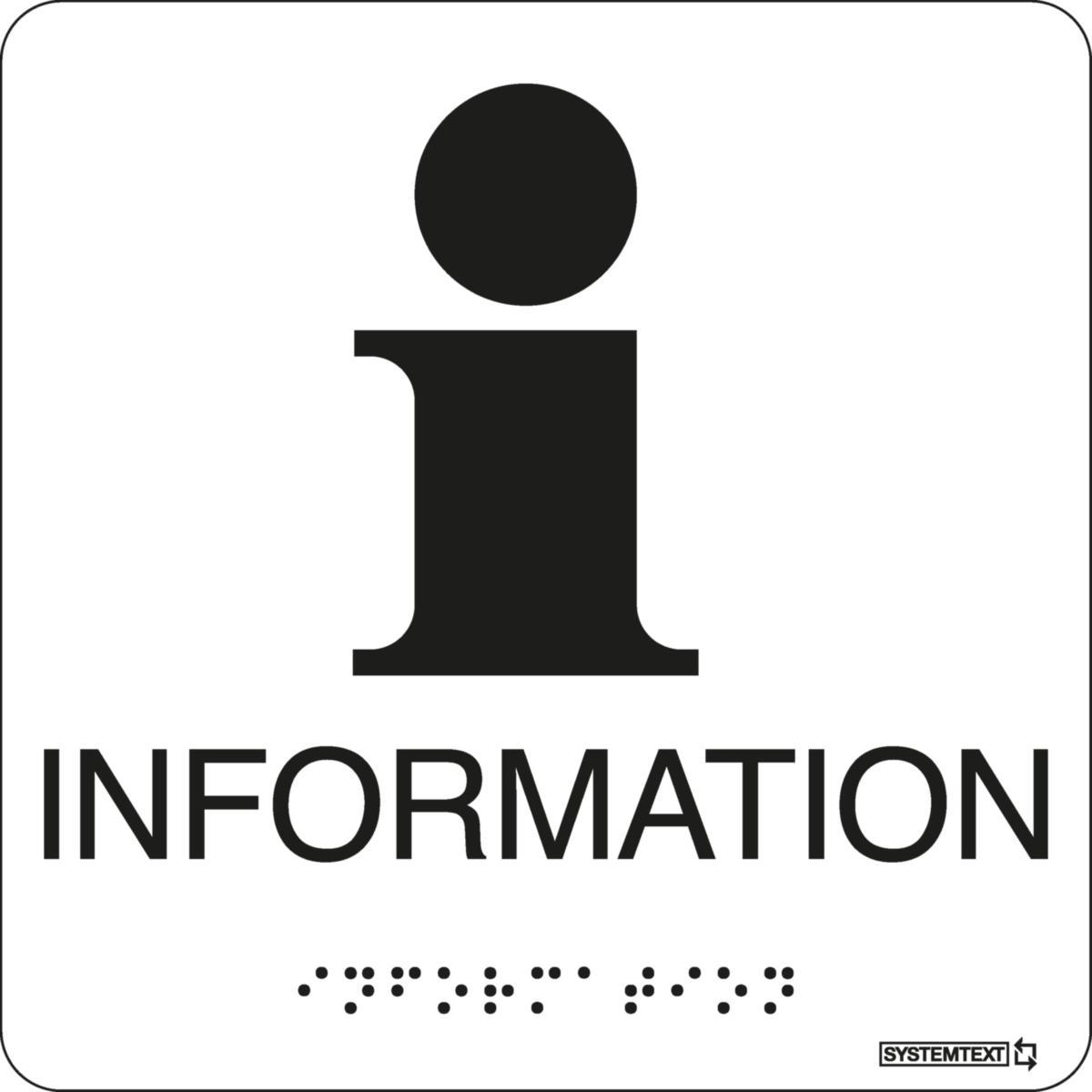 Taktilskyltar "Övrigt" - SKYLT TAKTIL INFORMATION VIT