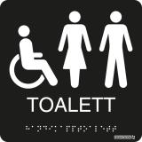 Taktila skyltar för Toalett, dusch , WC/RWC