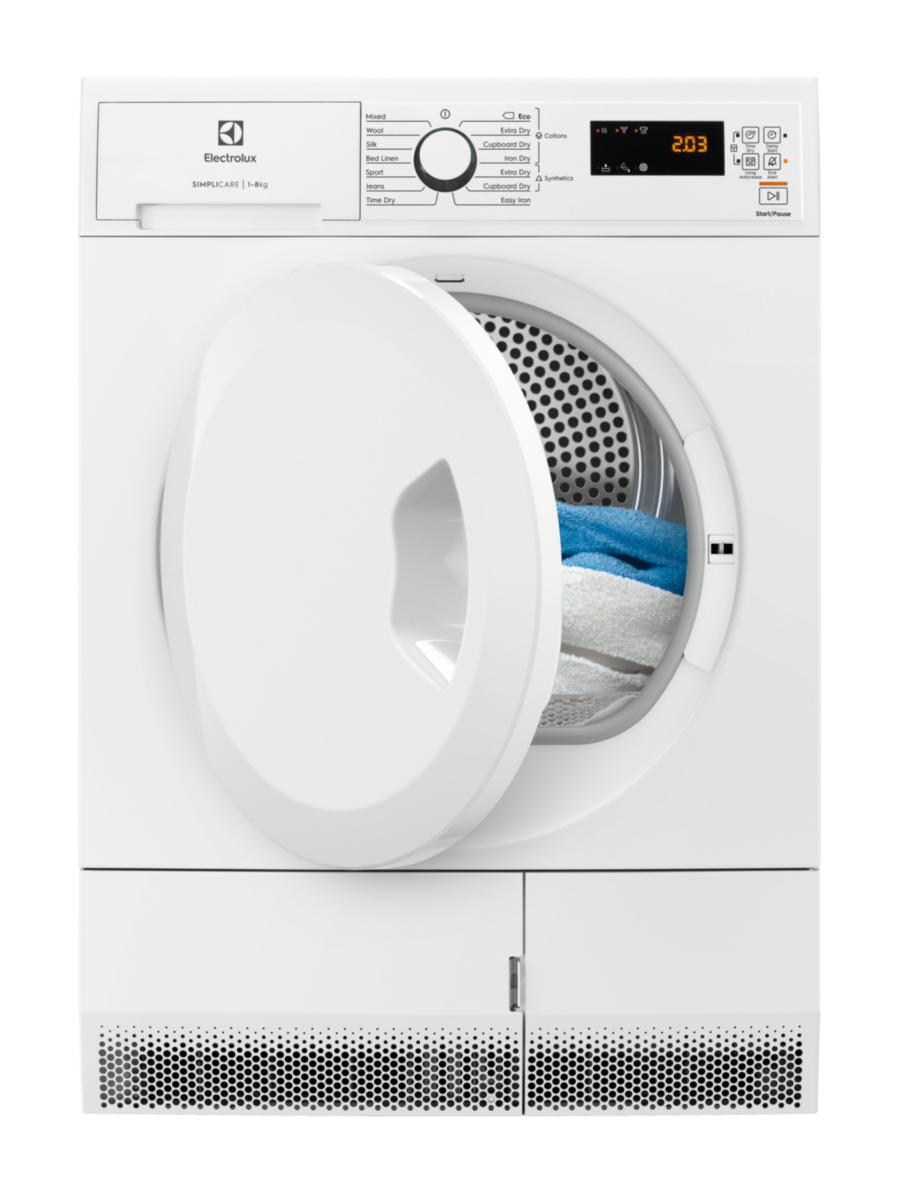 Torktumlare, 8 kg, SimpliCare - TORKTUMLARE VÄRMEPUMP 8 KG VIT EW2H328R4 ELECTROLUX
