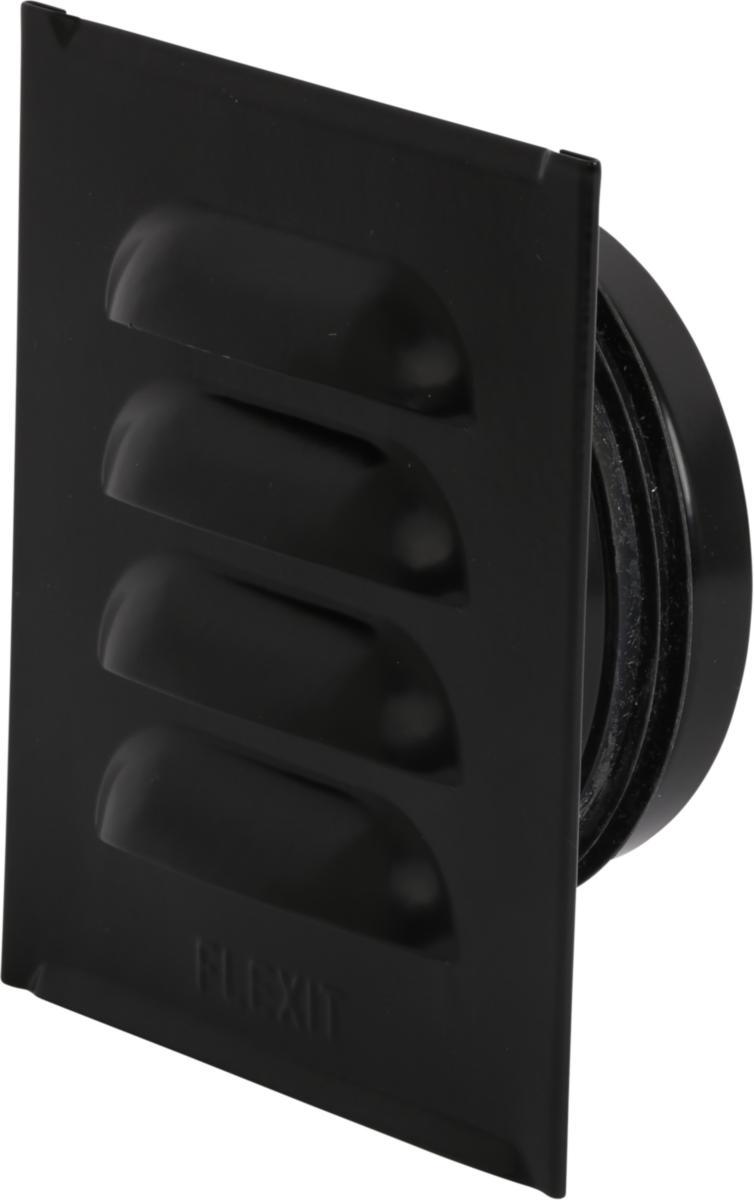 Ventilgaller, stål, med nippel, Flexit - VENTILGALLER Ø100MM STÅL SVART M/NIPPEL 130X150 FLEXIT 118517