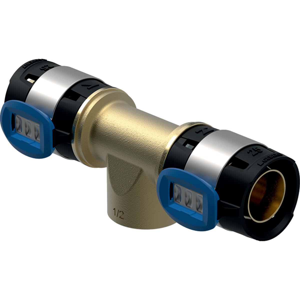 T-rör med invändig gänga i avstick FlowFit, Geberit - FLOWFIT T-RÖR 40XR25X40 INV GG, GEBERIT