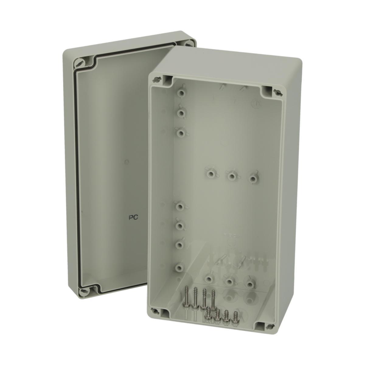 Apparatlåda Euronord PC, Polykarbonat grått lock - KAPSLING EURONORD 244X124X102 PC 122410
