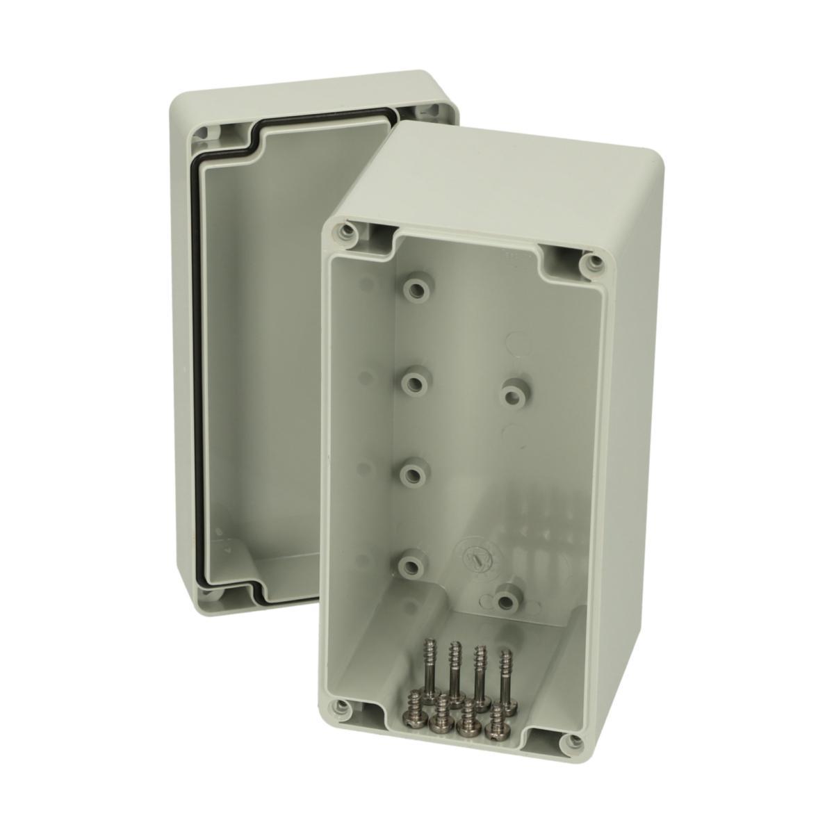 Apparatlåda Euronord PC, Polykarbonat grått lock - APP.LÅDA PC 081610 EURONORM-II IP67/IP66