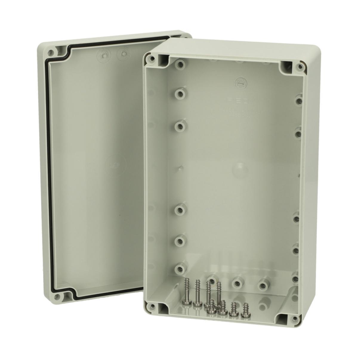 Apparatlåda Euronord PC, Polykarbonat grått lock - APP.LÅDA PC 122008 EURONORM-II IP67/IP66