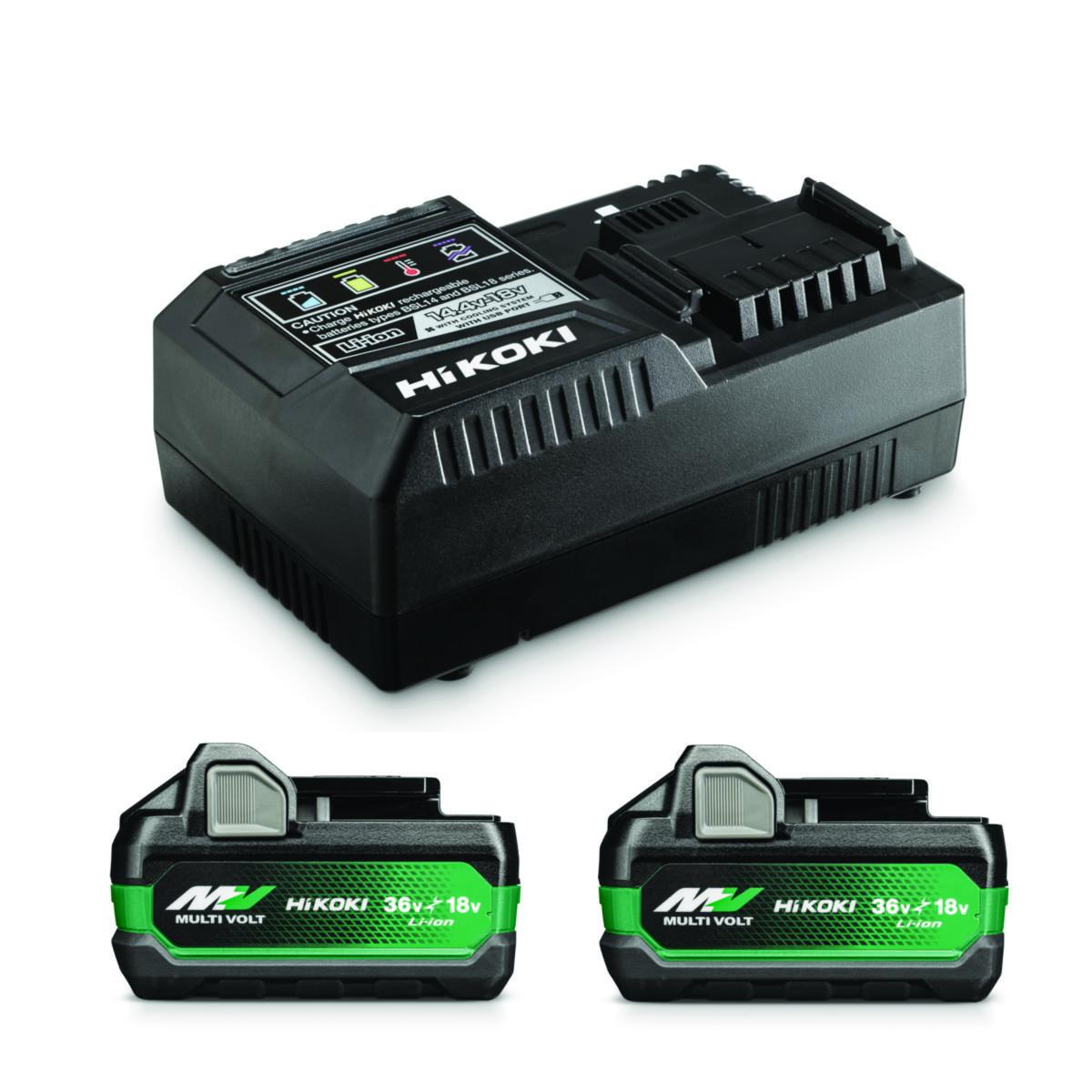 Batteriset HiKOKI MULTI VOLT 18V/36V 2.5/5 Ah - BATTERISET HIKOKI 2XBSL36A18X 18V/36V MV 2X2,5AH/5AH/LADDARE