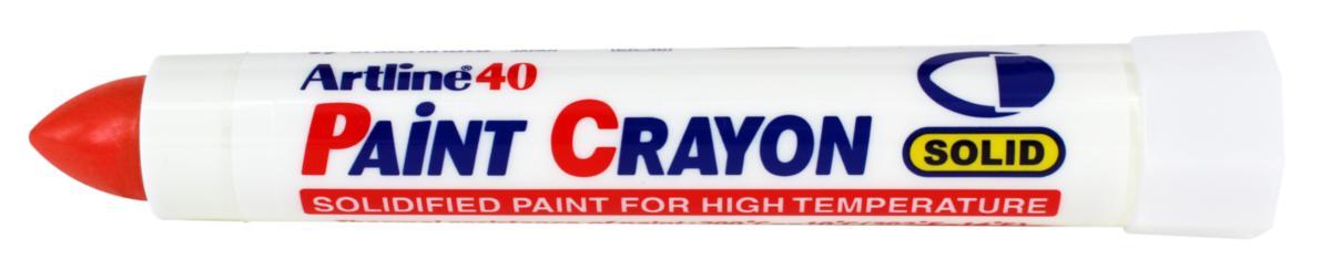 Märkpenna Artline Paint Crayon EK-40 - MÄRKPENNA ARTLINE PAINT CRAYON RÖD EK-40 PASTAKRITA