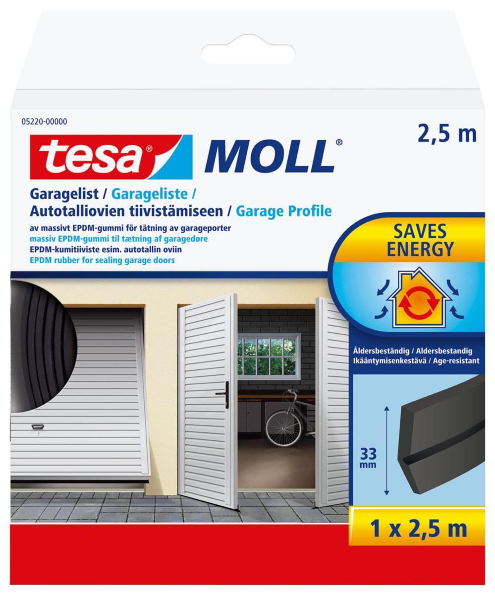 Garagelist, Tesa - TÄTNINGSLIST GARAGELIST SVART 33MM X 2.5M EPDM SJH TESA