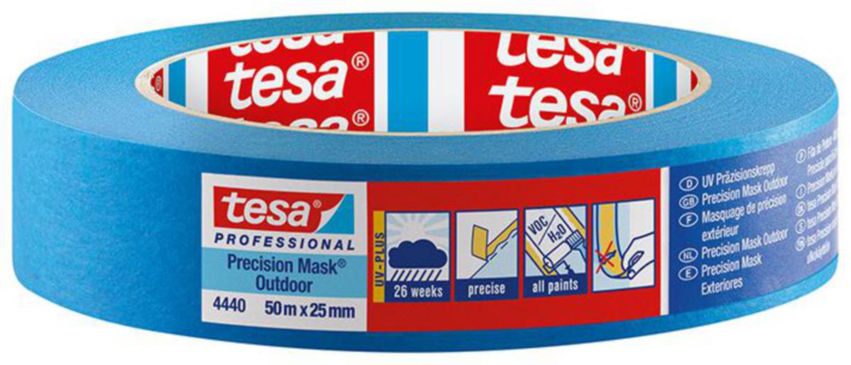 Maskeringstejp precision mask, utomhus, Tesa - MASKERINGSTEJP 25MMX0.110MM 50M BLÅ UV-BESTÄNDIG TESA