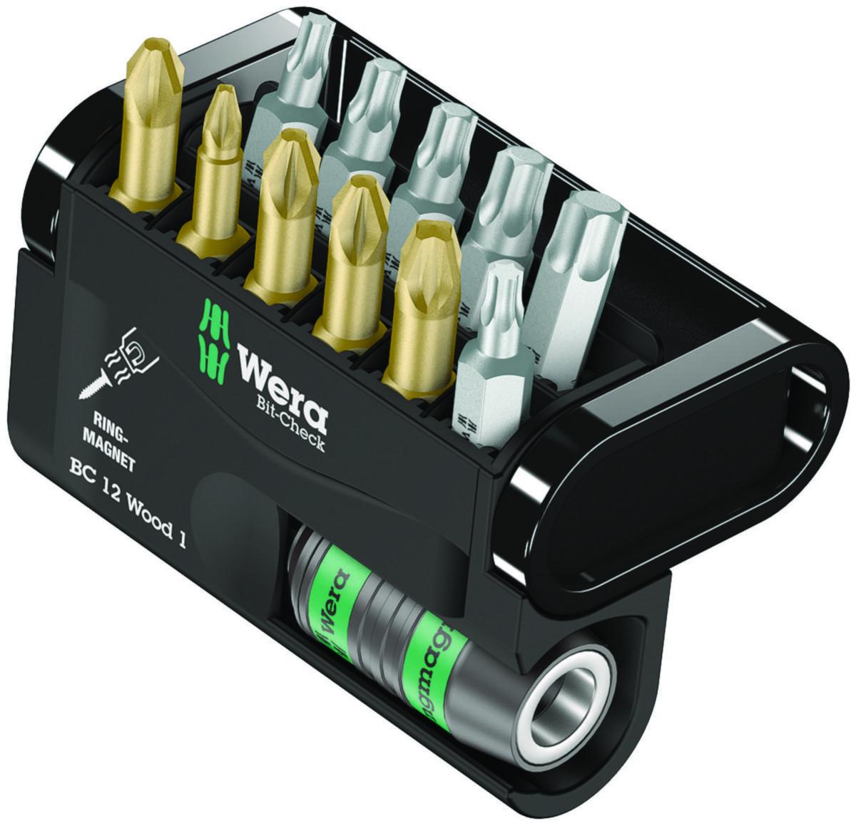 Bitskassett Wera Bit-Check 12 Wood 1 - BITSKASSETT WERA BIT-CHECK 12 WOOD 1  11 BITS+HÅLLARE