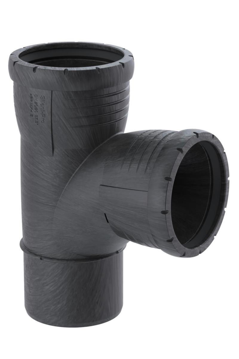 Grenrör rundböj med två muffar 88,5°, PP, Silent Pro - GRENRÖR 88.5° RUNDB. 110X110MM SILENT PRO. GEBERIT